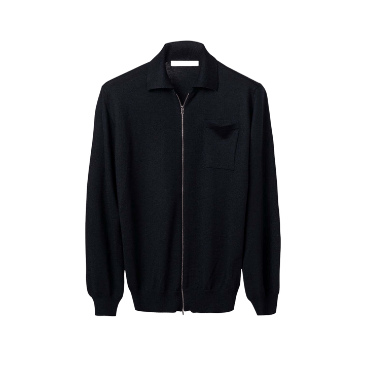 Giacca Uomo misto Cashmere Lana e Seta Zip shooting - Lanaioli Maglieria Filiera Corta Sostenibile & Filati Naturali