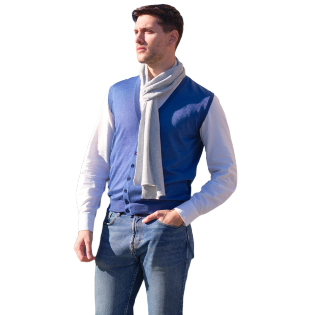 Gilet uomo misto cashmere e seta