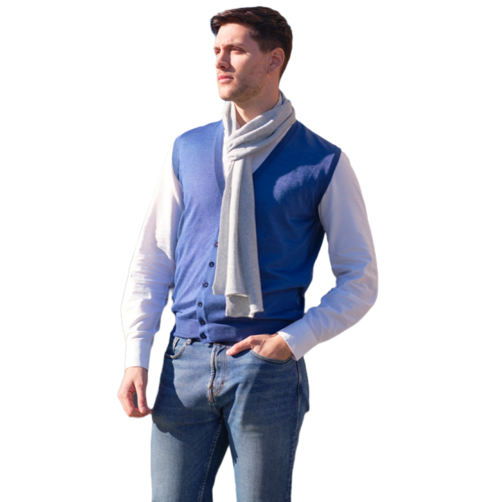 Gilet uomo misto cashmere e seta