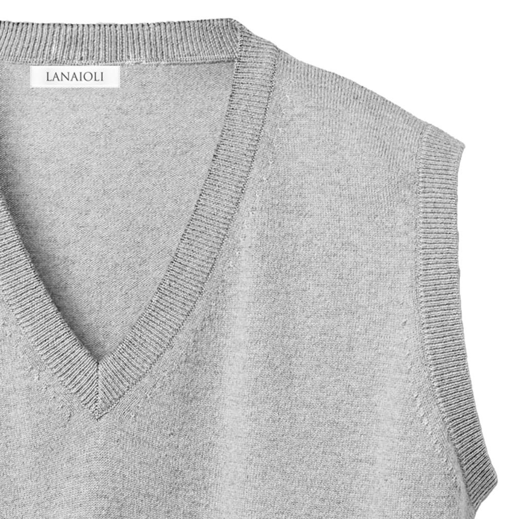 Gilet Uomo Puro Cashmere scollo a V - Lanaioli Maglieria Filiera Corta Sostenibile & Filati Naturali