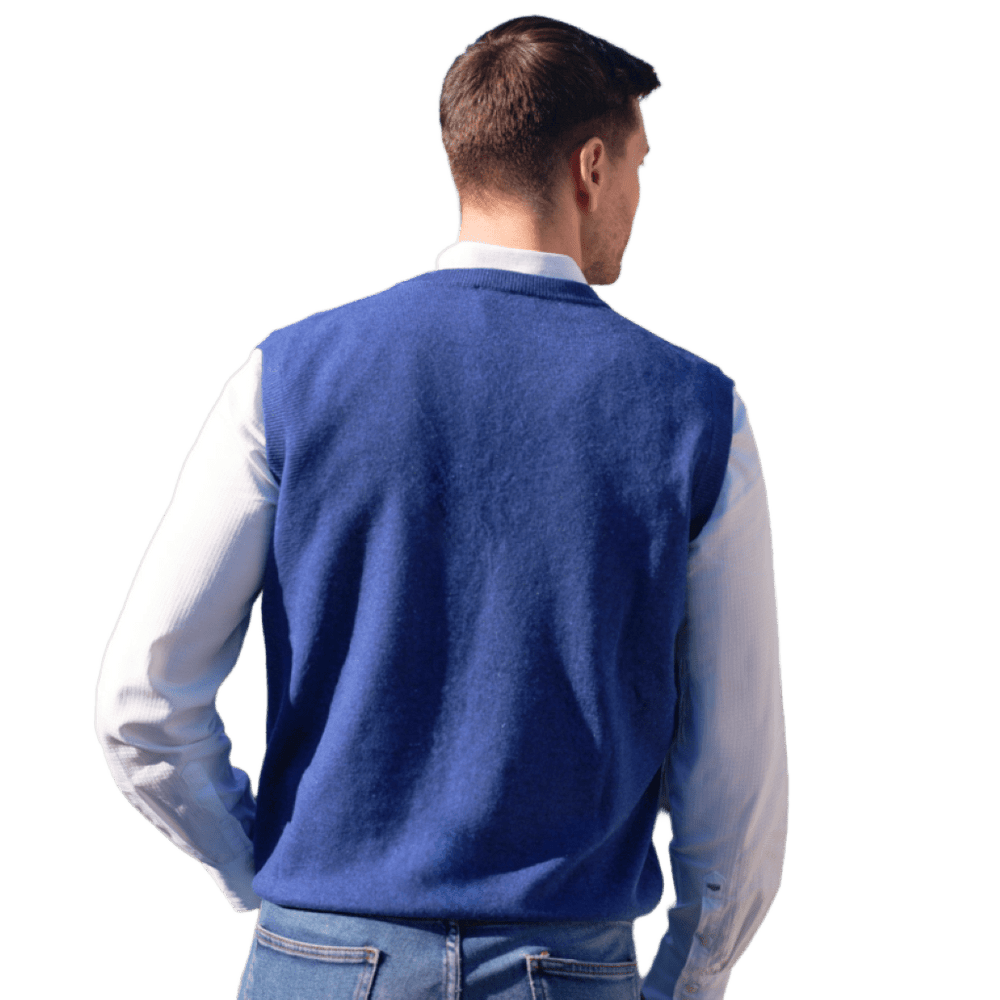 Gilet Uomo Puro Cashmere scollo a V - Lanaioli Maglieria Filiera Corta Sostenibile & Filati Naturali