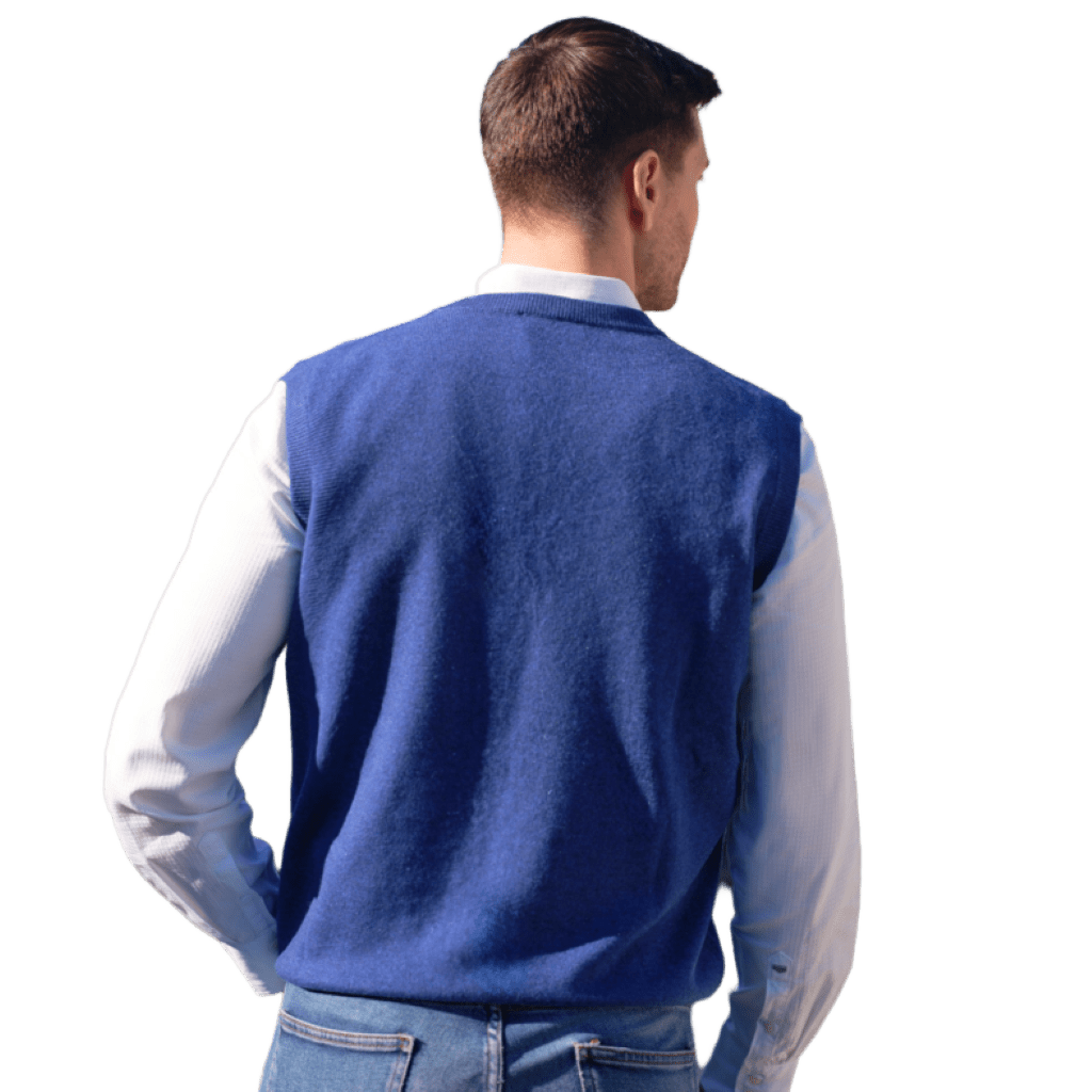 Gilet Uomo Puro Cashmere scollo a V - Lanaioli Maglieria Filiera Corta Sostenibile & Filati Naturali