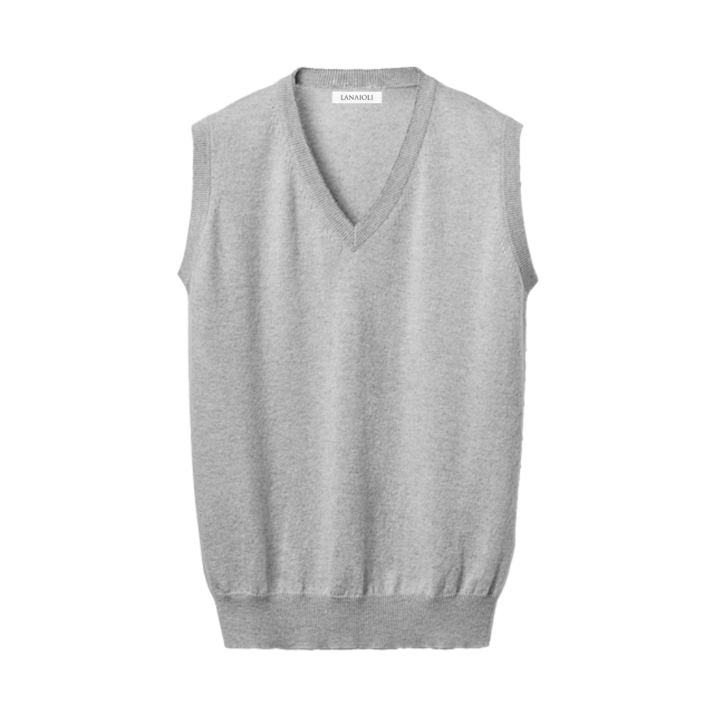 Pure Cashmere Men's V-neck Vest