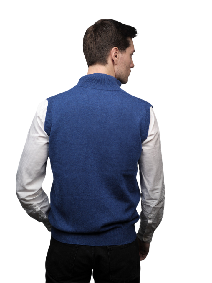 Veste Homme Sans Manches 100% Cachemire avec fermeture Éclair