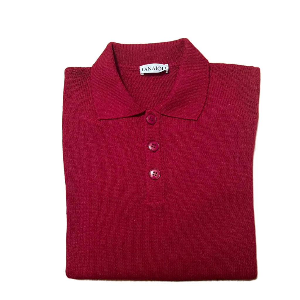 Polo homme manches longues laine mérinos filière courte