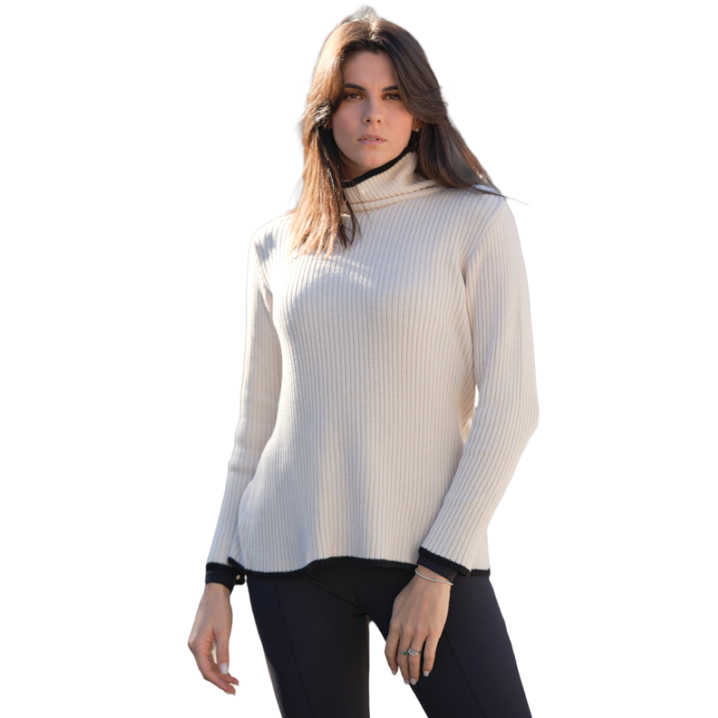 Maglia donna a coste lana merino