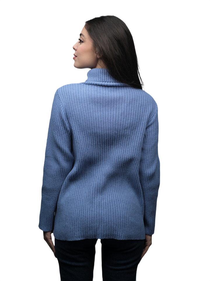 Maglia Donna Collo Alto Lana Merino Filiera Corta