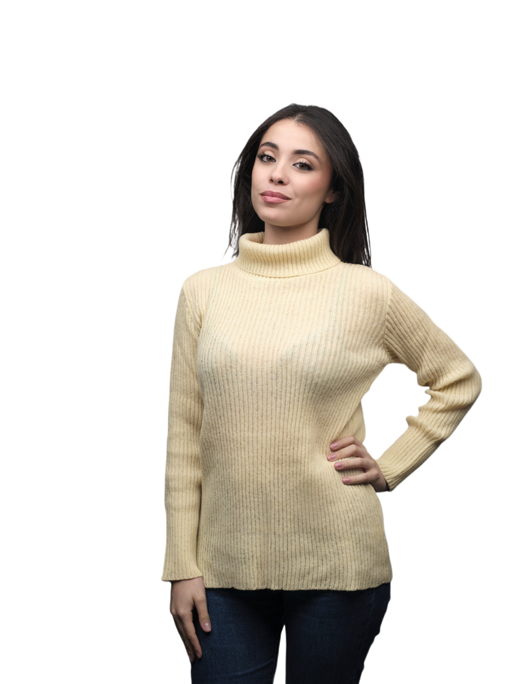 Maglia Donna Collo Alto Lana Merino Filiera Corta