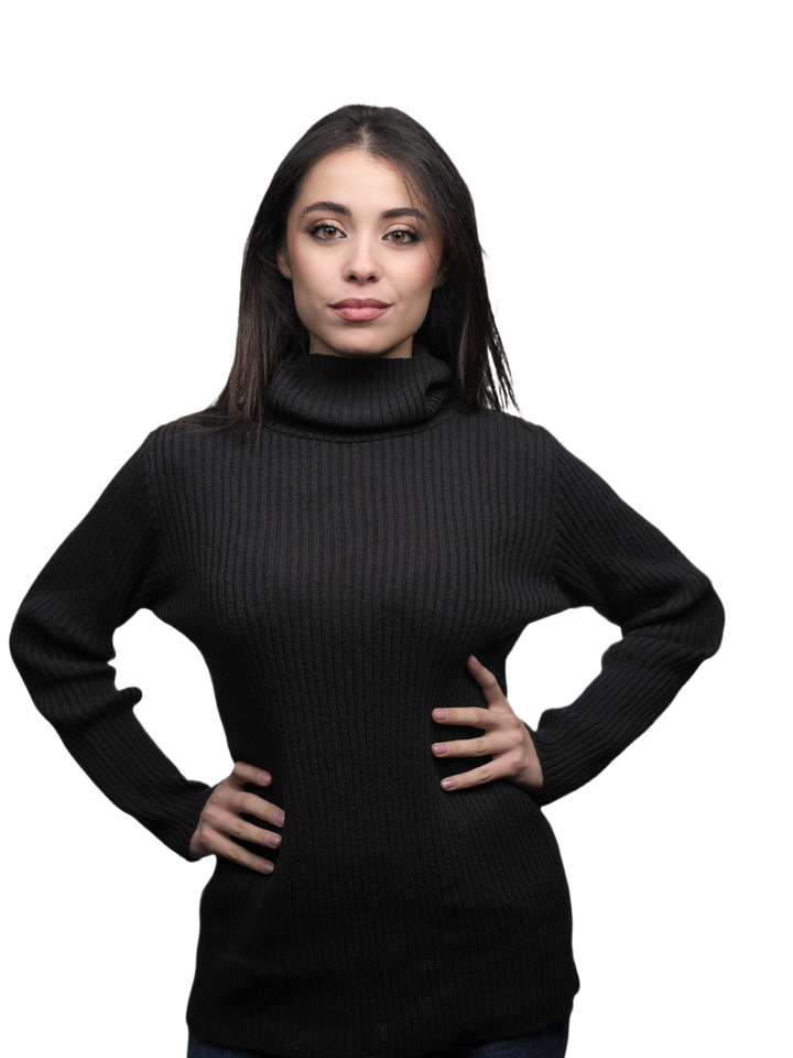 Maglia Donna Collo Alto Lana Merino Filiera Corta