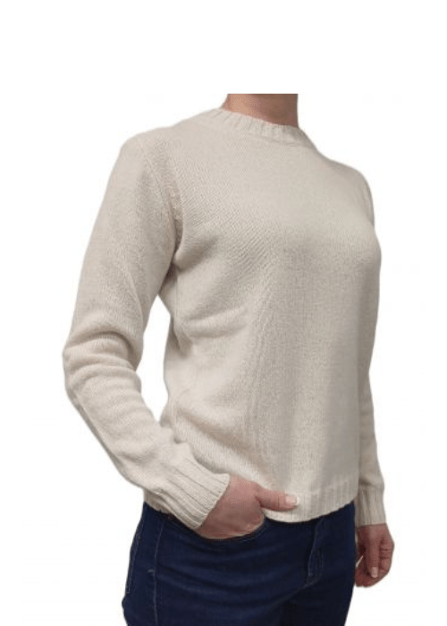 Maglia Donna Girocollo in Cashmere Rigenerato - Lanaioli Maglieria Filiera Corta Sostenibile & Filati Naturali