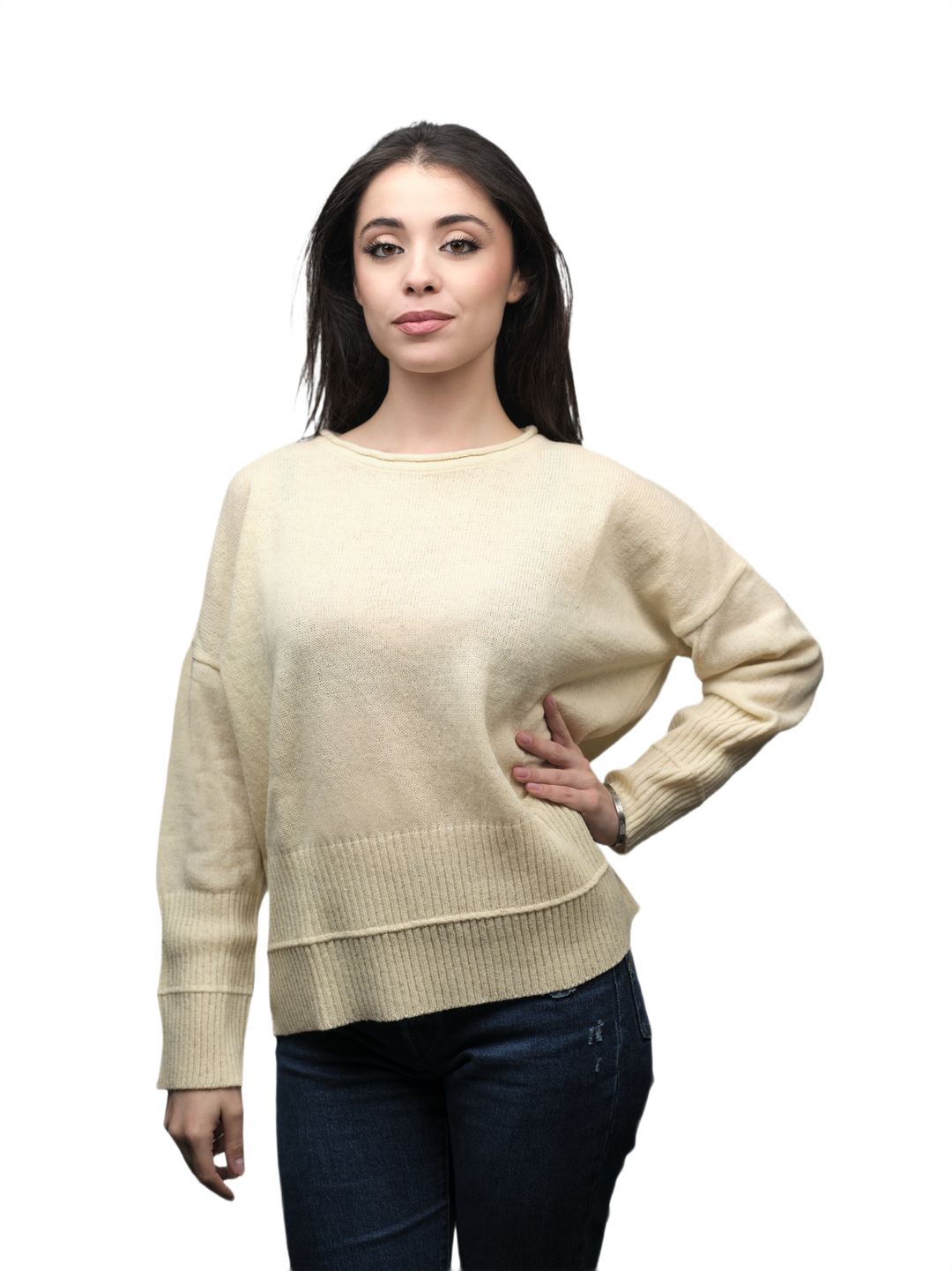 Maglia Donna Over Girocollo Lana Merino Filiera Corta