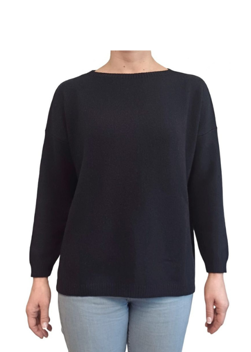 Maglia Donna Over Scollo Barca Cashmere Rigenerato