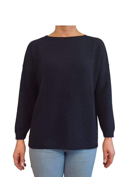 Maglia Donna Over Scollo Barca Cashmere Rigenerato