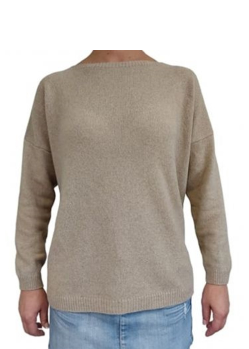 Maglia Donna Over Scollo Barca Cashmere Rigenerato