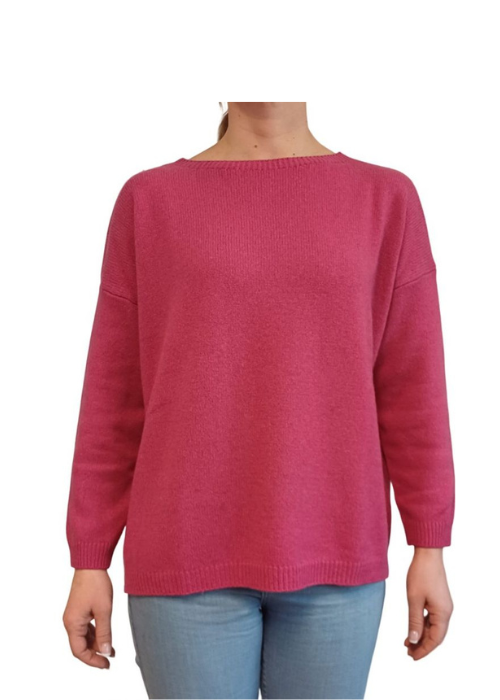 Maglia Donna Over Scollo Barca Cashmere Rigenerato