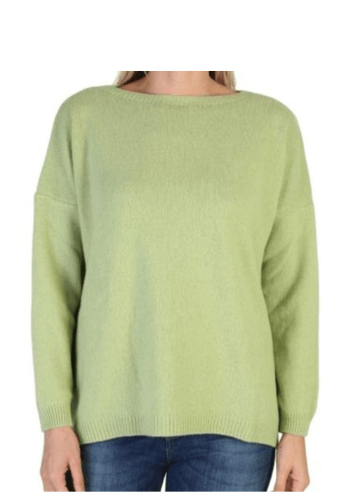Maglia Donna Over Scollo Barca Cashmere Rigenerato - Lanaioli Maglieria Filiera Corta Sostenibile & Filati Naturali
