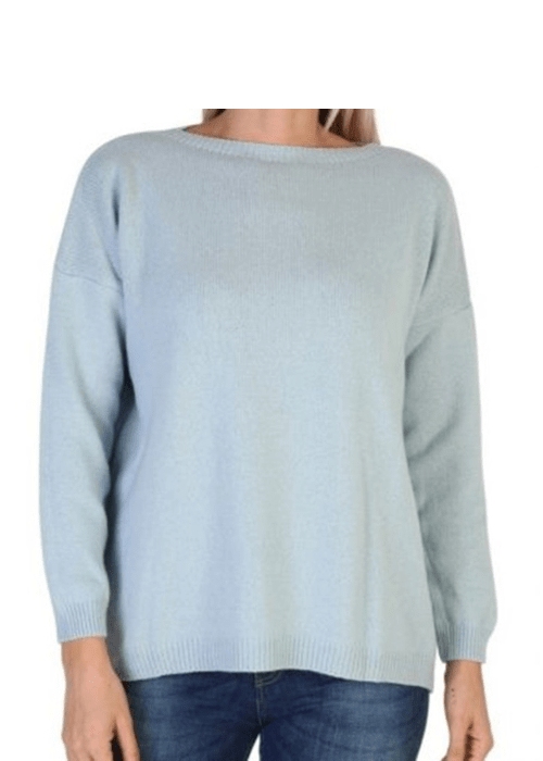Maglia Donna Over Scollo Barca Cashmere Rigenerato - Lanaioli Maglieria Filiera Corta Sostenibile & Filati Naturali