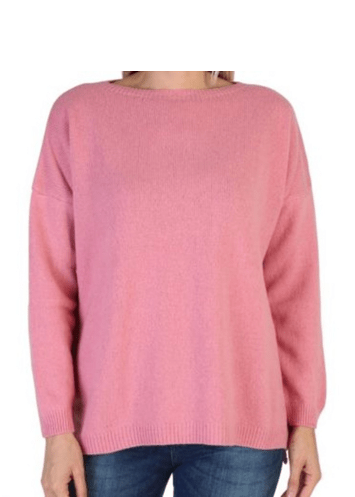 Maglia Donna Over Scollo Barca Cashmere Rigenerato - Lanaioli Maglieria Filiera Corta Sostenibile & Filati Naturali