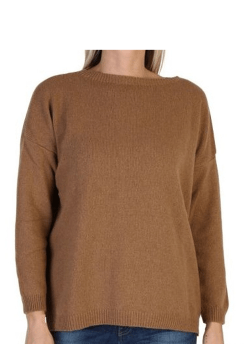 Maglia Donna Over Scollo Barca Cashmere Rigenerato - Lanaioli Maglieria Filiera Corta Sostenibile & Filati Naturali