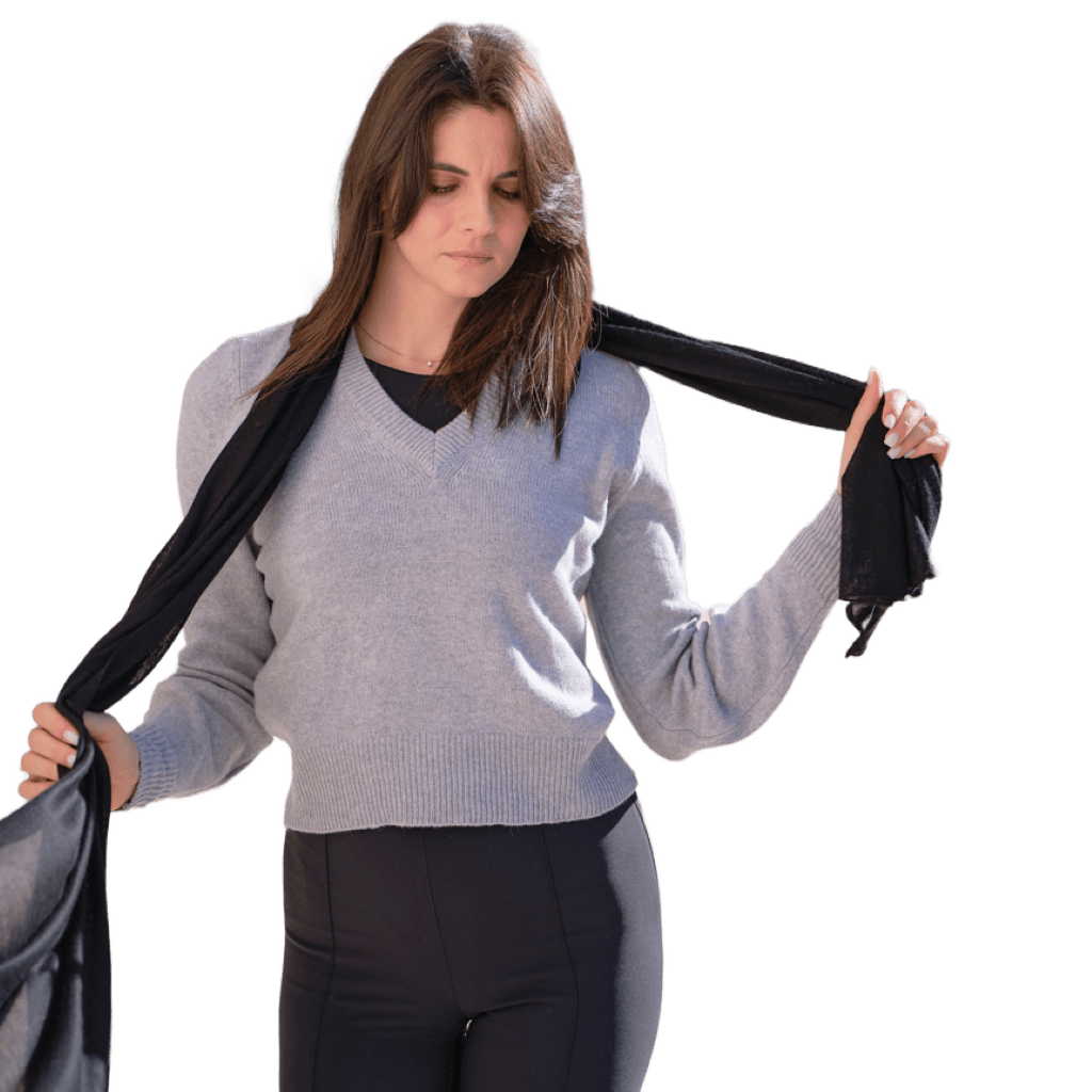 Sciarpa Donna Leggera Misto Cashmere e Seta - Lanaioli Maglieria Filiera Corta Sostenibile & Filati Naturali