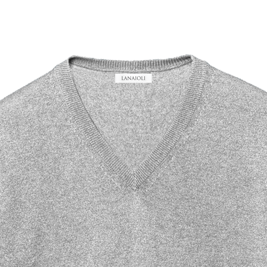 Maglione Uomo In Misto Lana E Cashmere Relax Fit Con Scollo A V - Maglia A Maniche Lunghe, Vestibilità Comoda, Cotone, Colori
