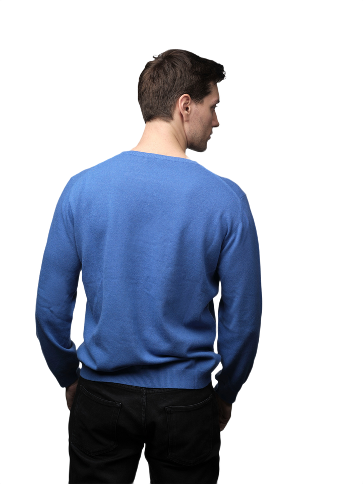 Herrenpullover aus regeneriertem Kaschmir Rundhalsausschnitt