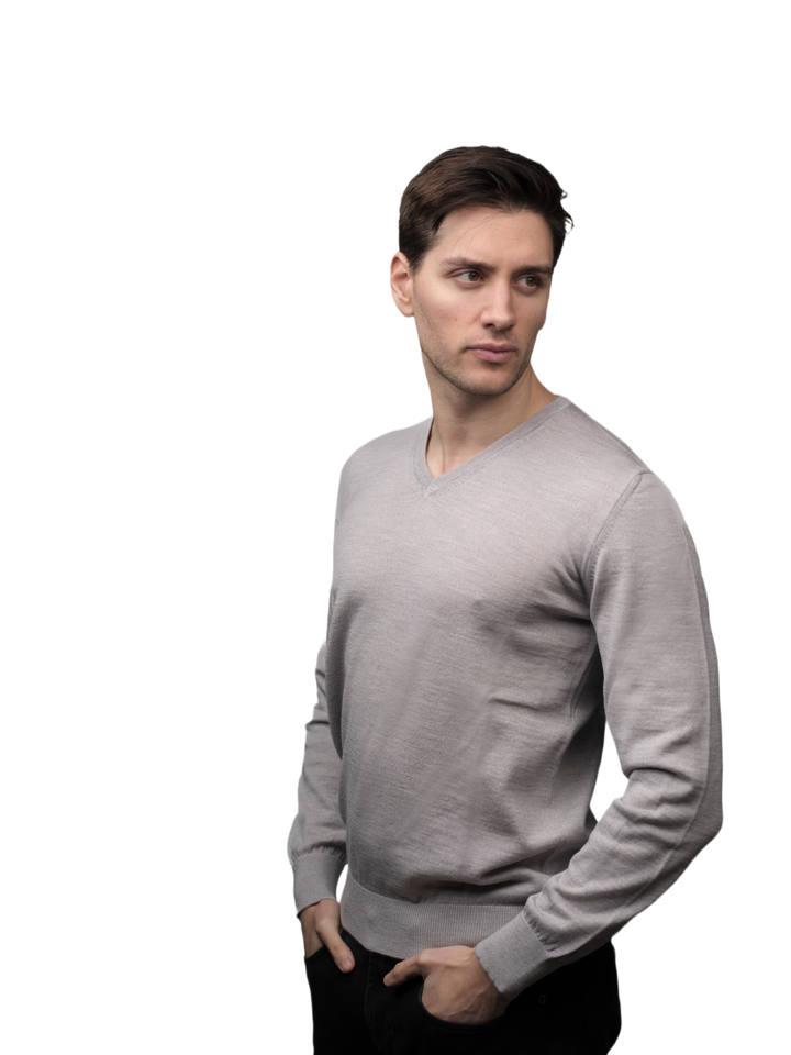 Maglia Uomo Scollo V Lana Merino Extrafine