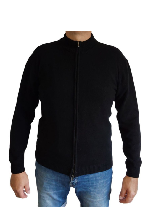 Maglia Uomo Zip Cashmere Rigenerato Cardigan uomo zip intera
