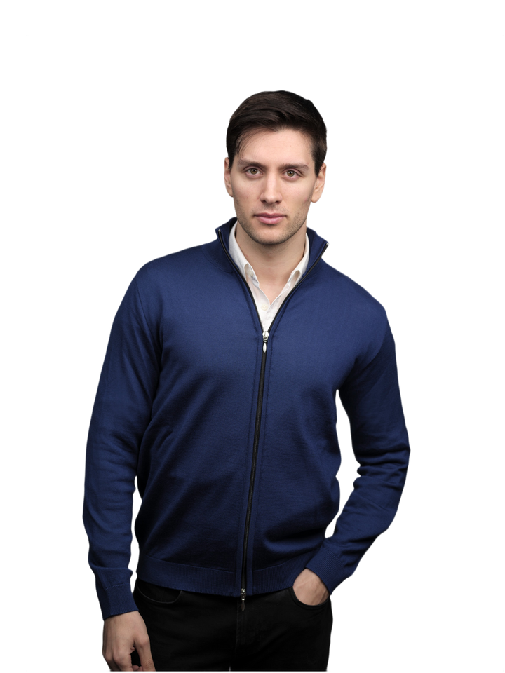 Pull Homme Zip Intégral en Laine Mérinos