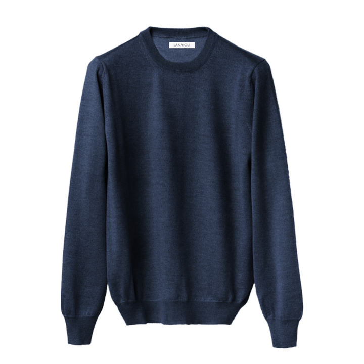 Pull col rond homme en mélange de Cachemire, Soie et Laine Mérinos Extrafine