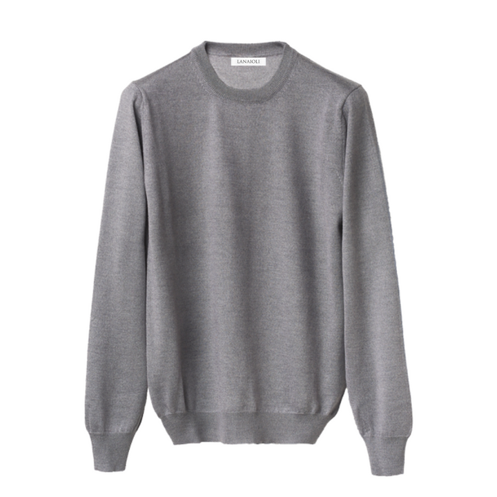 Pull col rond homme en mélange de Cachemire, Soie et Laine Mérinos Extrafine