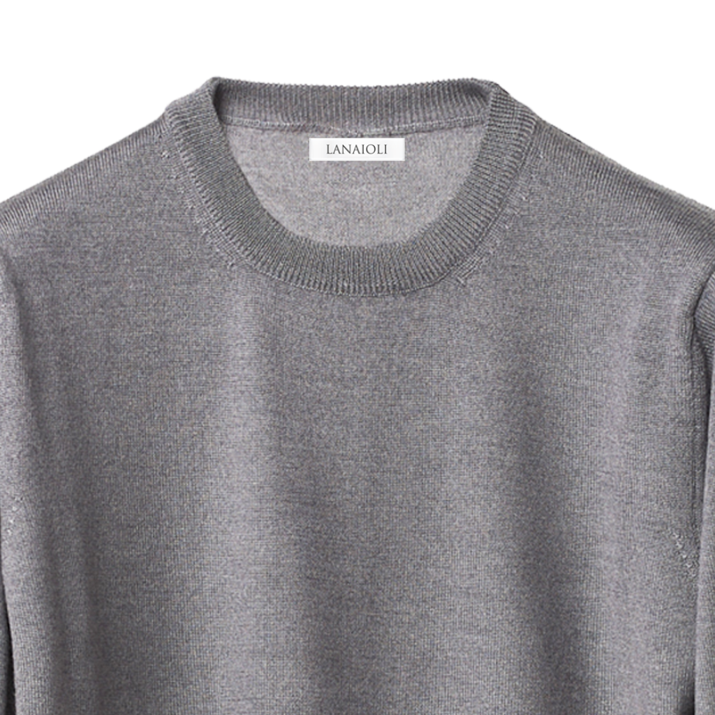 Pull col rond homme en mélange de Cachemire, Soie et Laine Mérinos Extrafine