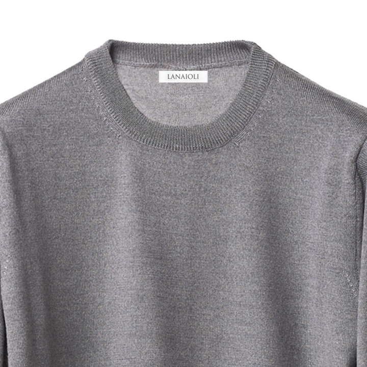 Pull col rond homme en mélange de Cachemire, Soie et Laine Mérinos Extrafine