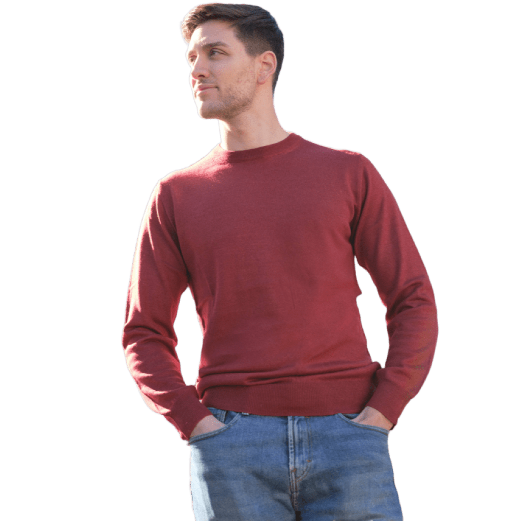 Maglia Uomo in misto Cashmere, Seta e Lana Merino Extrafine Girocollo - Lanaioli Maglieria Filiera Corta Sostenibile & Filati Naturali