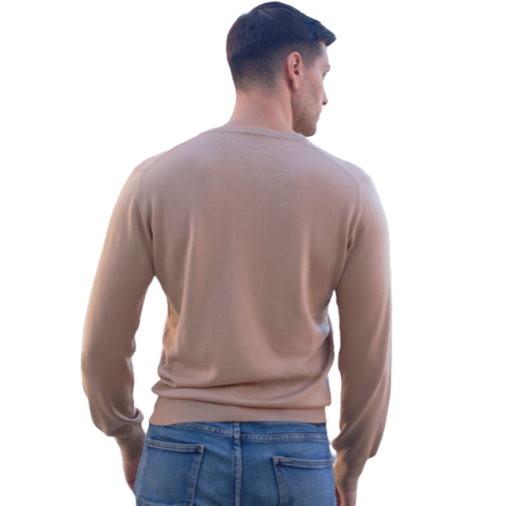 Men's V-neck sweater in Cashmere, Silk and Extrafine Merino Wool blend