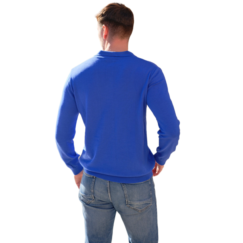 Maglia uomo leggera lana merino extrafine tipo Polo