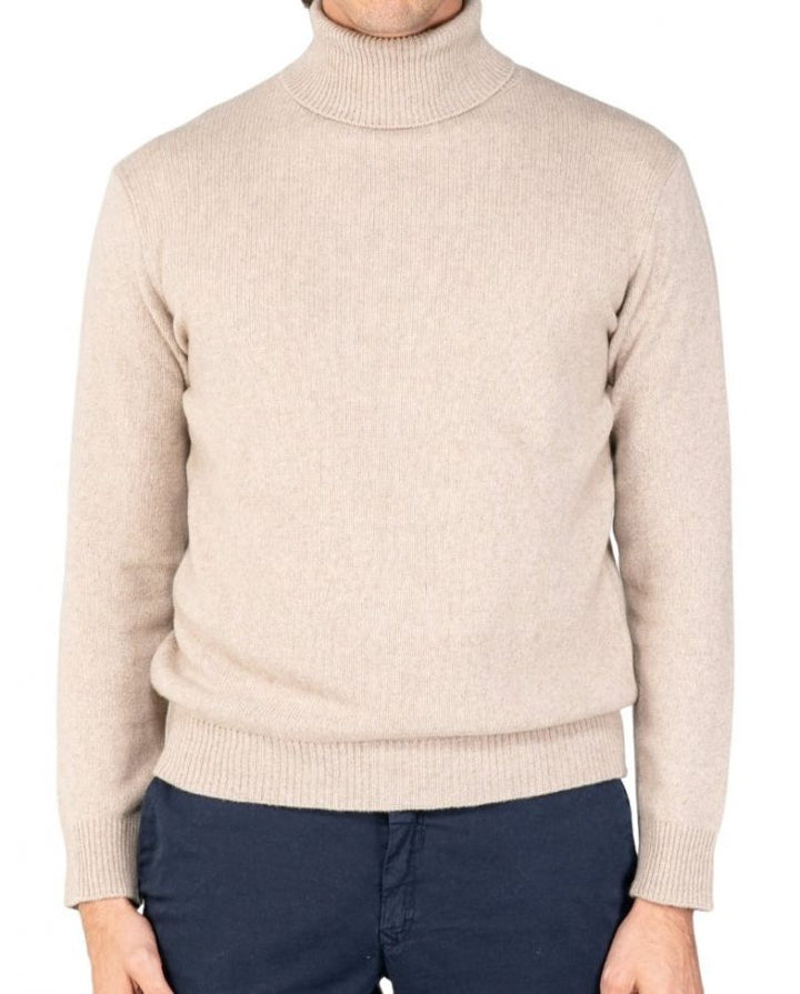 Pull col montant en cachemire régénéré pour homme, jauge 7