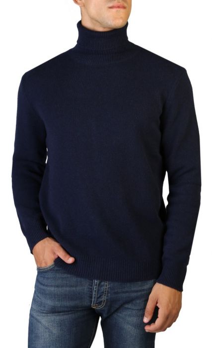 Men's High Neck Regenerated Cashmere Sweater, Gauge 7