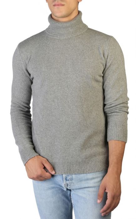 Men's High Neck Regenerated Cashmere Sweater, Gauge 7