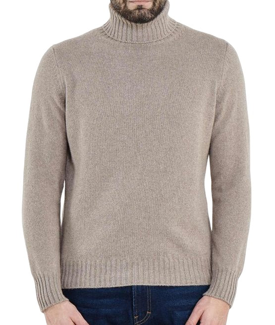 Men's High Neck Regenerated Cashmere Sweater, Gauge 7