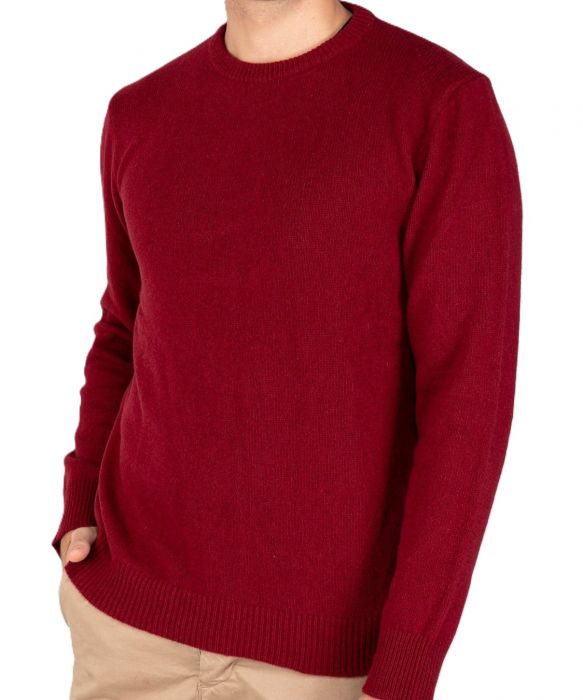 Men's Round Neck Regenerated Cashmere Sweater, Gauge 7