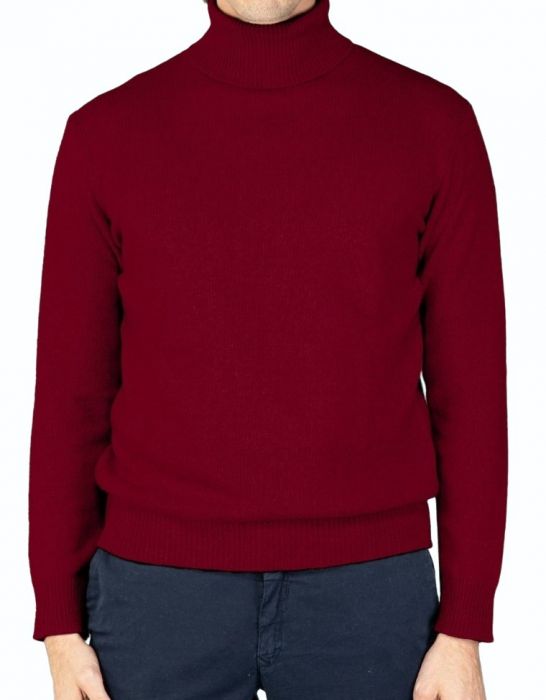 Hochgeschlossener Herrenpullover aus regeneriertem Kaschmir, Gauge 7