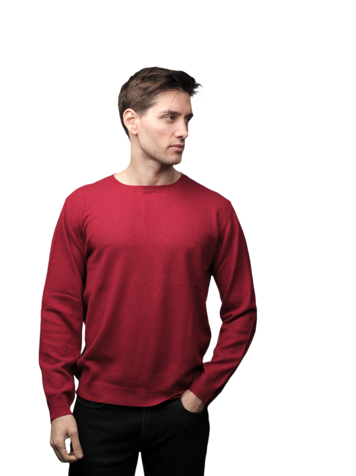 Pull homme en cachemire régénéré col rond