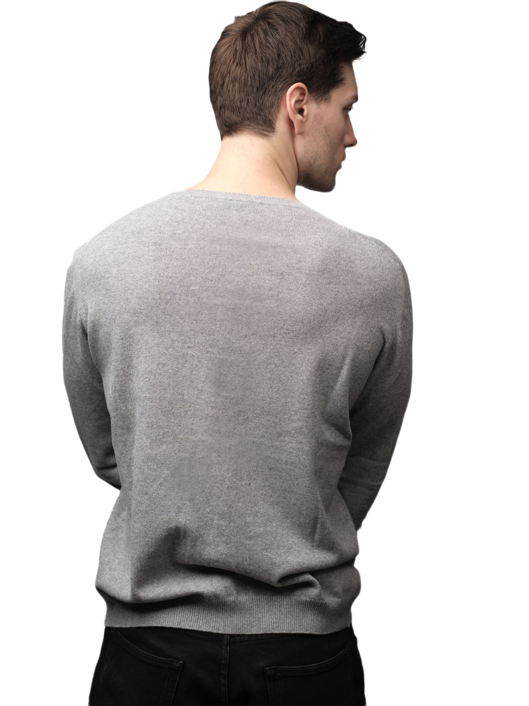 Pull homme en cachemire régénéré col rond