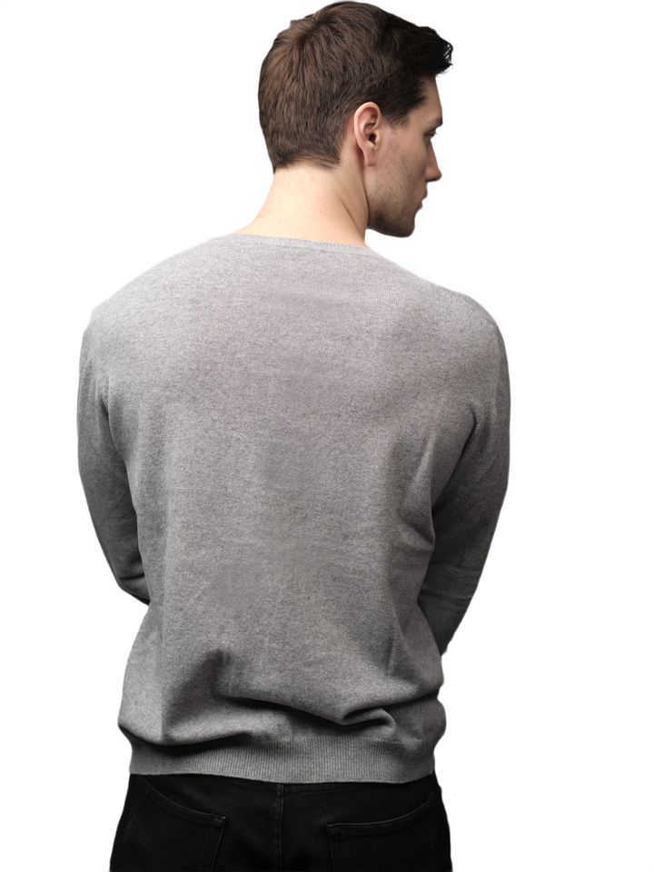 Pull homme en cachemire régénéré col rond