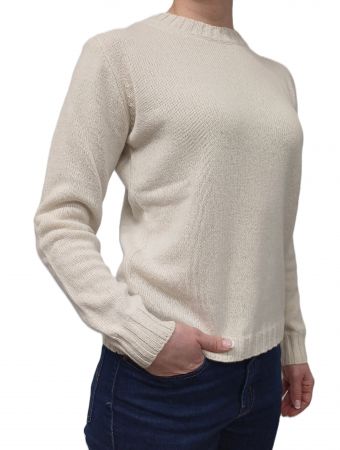 Damen Rundhals-Pullover aus regenerierter Kaschmirwolle