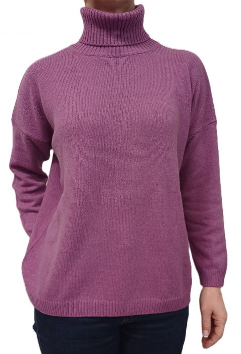 Maglia Donna Over Collo Alto Cashmere Rigenerato