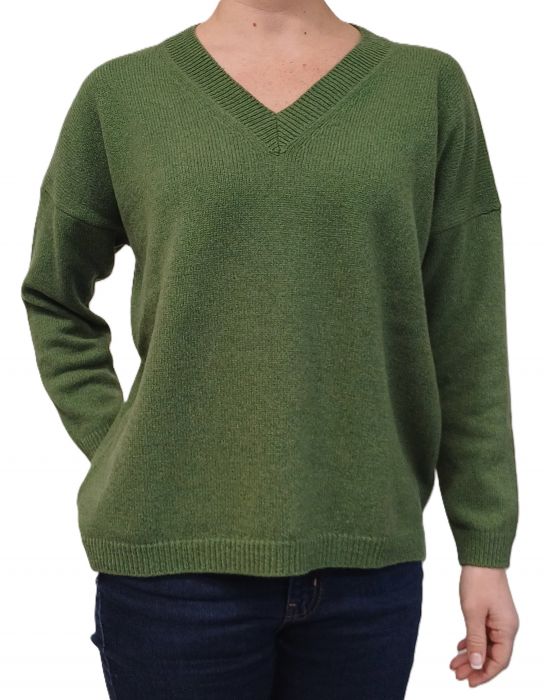 Maglia Donna Over Scollo a V Cashmere Rigenerato