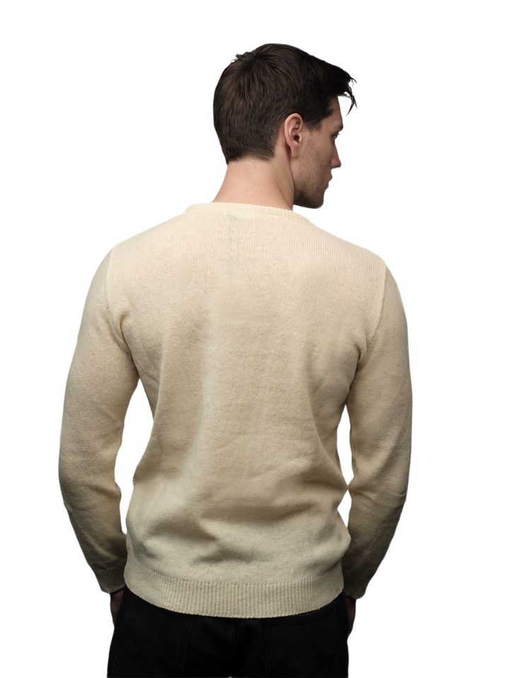 Pull homme laine mérinos col rond filière courte
