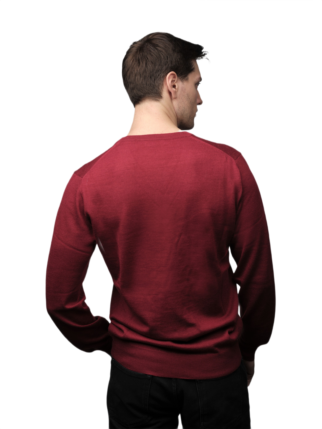 Pull homme en mélange cachemire, soie et laine mérinos extrafine col en V